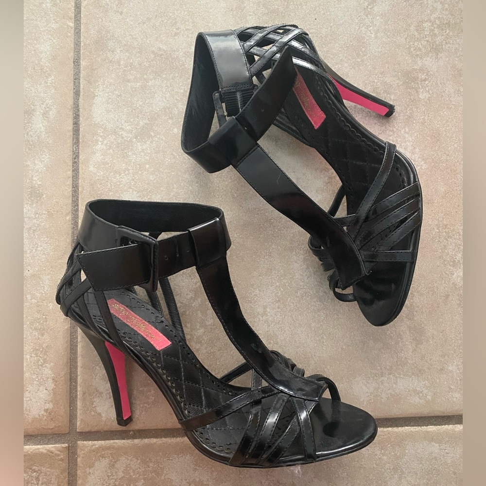 Betsey Johnson t-strap cage heels